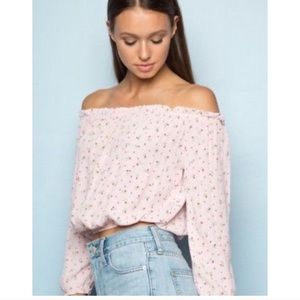 Brandy Melville Maura Pink Floral Top